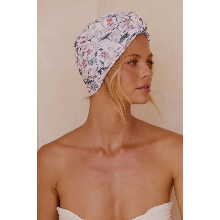 Louvelle Dahlia Shower Cap Vintage Vacation Melange